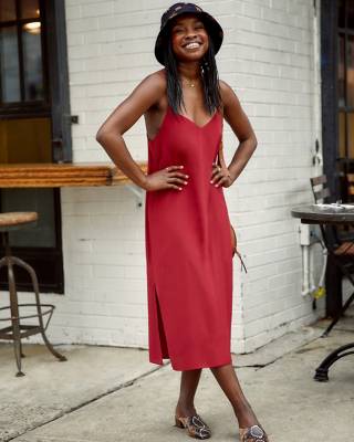 madewell silk slip dress