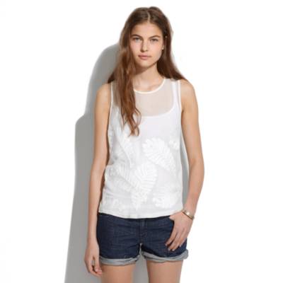 Silk-Front Embroidery Tank : tees & tanks | Madewell