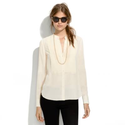 Silk Tux Shirt : shirts & tops | Madewell