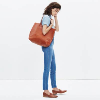 madewell black leather tote