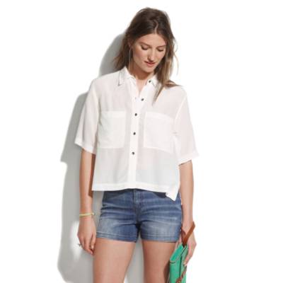 silk cropped blouse