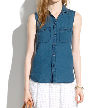 Chambray Workbench Top in Blue Frost : chambray & denim shirts | Madewell