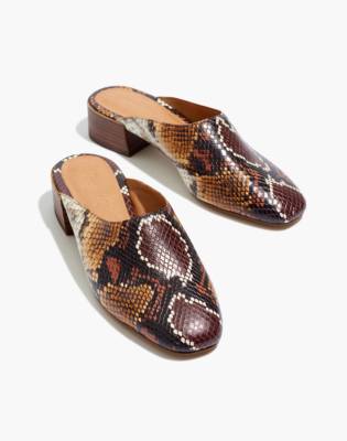 snakeskin mule shoes