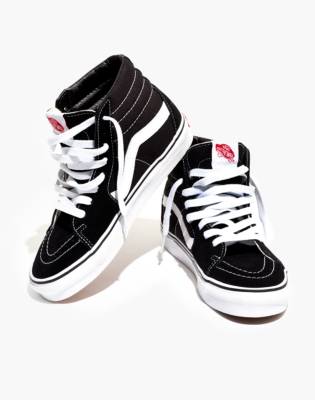 black and white vans high tops