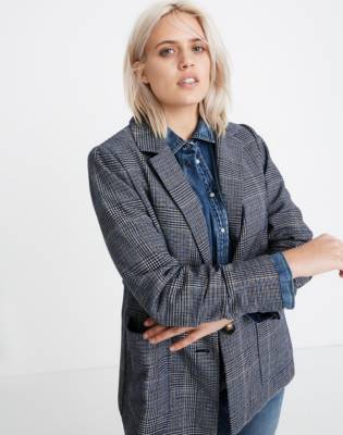 madewell dorset blazer in coster plaid