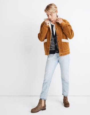 corduroy sherpa jacket women's