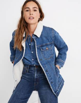 madewell sherpa denim jacket