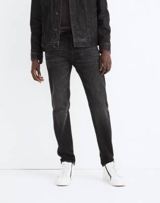 washed black slim jeans