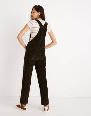 black straight leg overalls