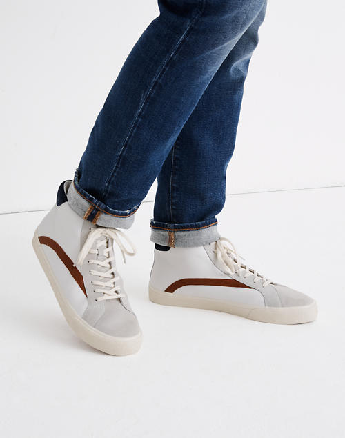 Men S Sidewalk High Top Sneakers In Leather