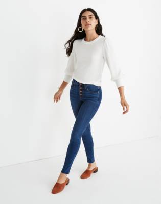 madewell button through jeans