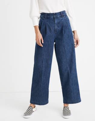 madewell pleated wide leg jeans