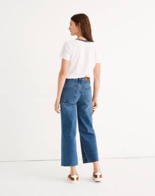 raw hem wide leg jeans