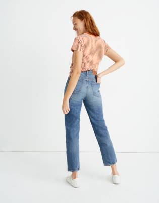 madewell classic straight jeans in fawn wash