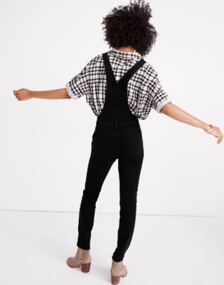 mens skinny overalls black