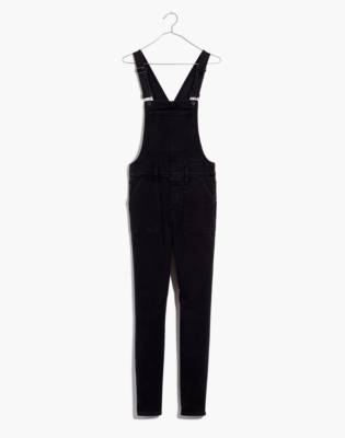white skinny overalls