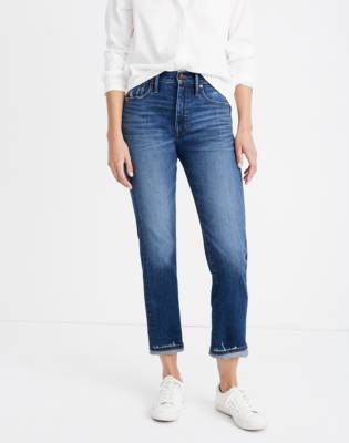 madewell classic straight jeans in fawn wash