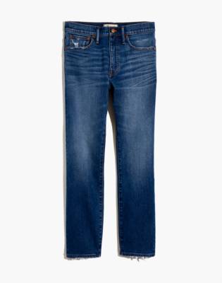 madewell classic straight jeans in fawn wash