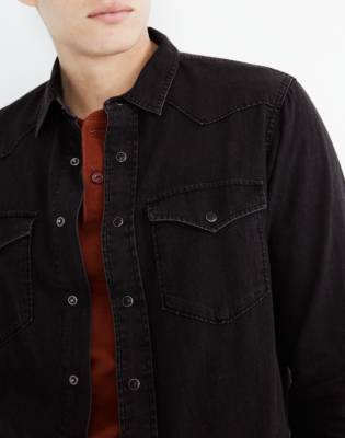 black denim shirt mens