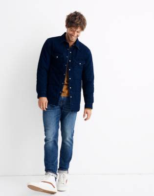 quilted denim shirt