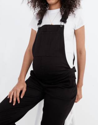 black straight leg overalls