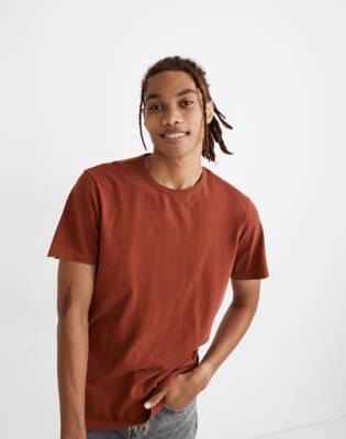 Madewell Garment-dyed Allday Crewneck Tee In Dusty Redwood