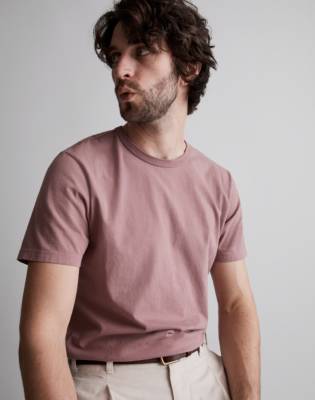 Madewell Garment-dyed Allday Crewneck Tee In Frosty Mauve
