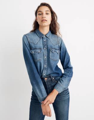 madewell denim western shirt