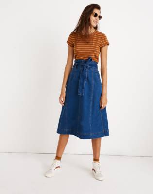 paper bag jean skirt