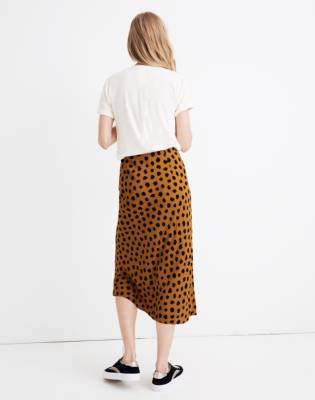 painted spots midi slip skirt