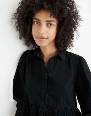madewell black denim dress