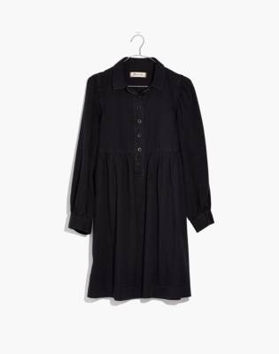 madewell black denim shirt dress