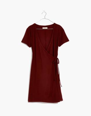 rib knit wrap dress