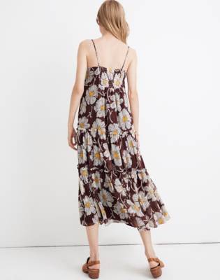 madewell cami tier midi dress