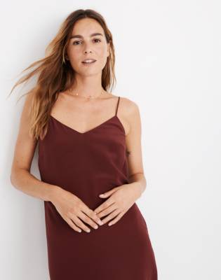 madewell red silk dress