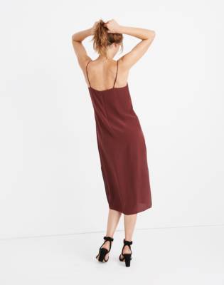 madewell red silk dress