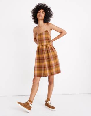 plaid babydoll dress