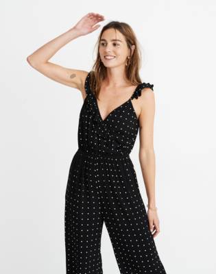 madewell ruffle strap jumpsuit