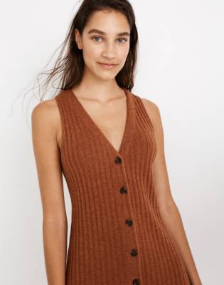 sweater dress with buttons down the front