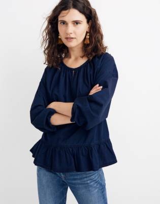 madewell ruffle hem top