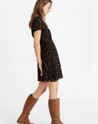 madewell floral button front easy dress