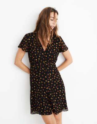 madewell black floral dress