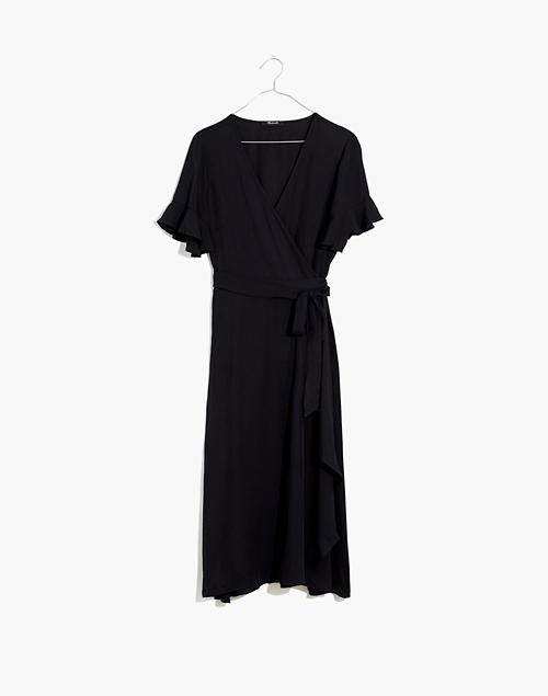 Ruffle Sleeve Wrap Dress