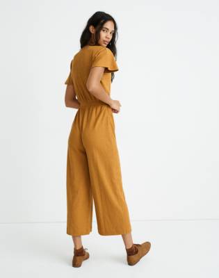 wrap jumpsuit wide leg