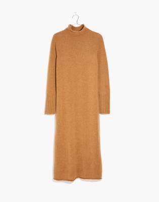 mock neck midi sweater dress