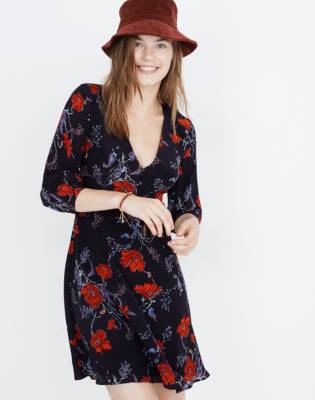 madewell red silk dress