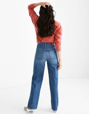 fitted wide leg jeans