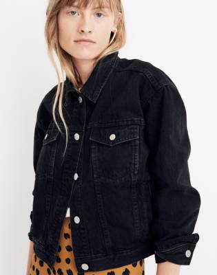 madewell boxy crop jean jacket