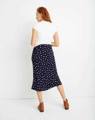painted spots midi slip skirt