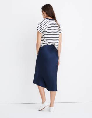 satin midi slip skirt